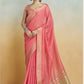 Anaita Red Handloom Khadi Silk Zari Woven Work Saree With Blouse Piece
