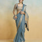 Anaita Blue Handloom Khadi Silk Zari Woven Work Saree With Blouse Piece