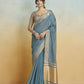 Anaita Blue Handloom Khadi Silk Zari Woven Work Saree With Blouse Piece