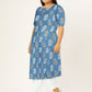 HERE&NOW Women Blue & Golden Paisley Printed Straight Kurta - Swadesiicart