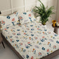 BIANCA LA-VOGUE Beige & Green Floral 152 TC Queen Bedsheet With 2 Pillow Covers - Swadesiicart