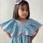 ArthLife Pale Blue Neon Embroidered Dress
