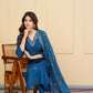 Rama Viscose Chanderi Embroidered Stitched Suit With Dupatta - Tanisha | Swadesiicart
