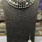 Tehzeeb Creations Women's Silver Plated Necklace Set With Mirror Design - Swadesiicart