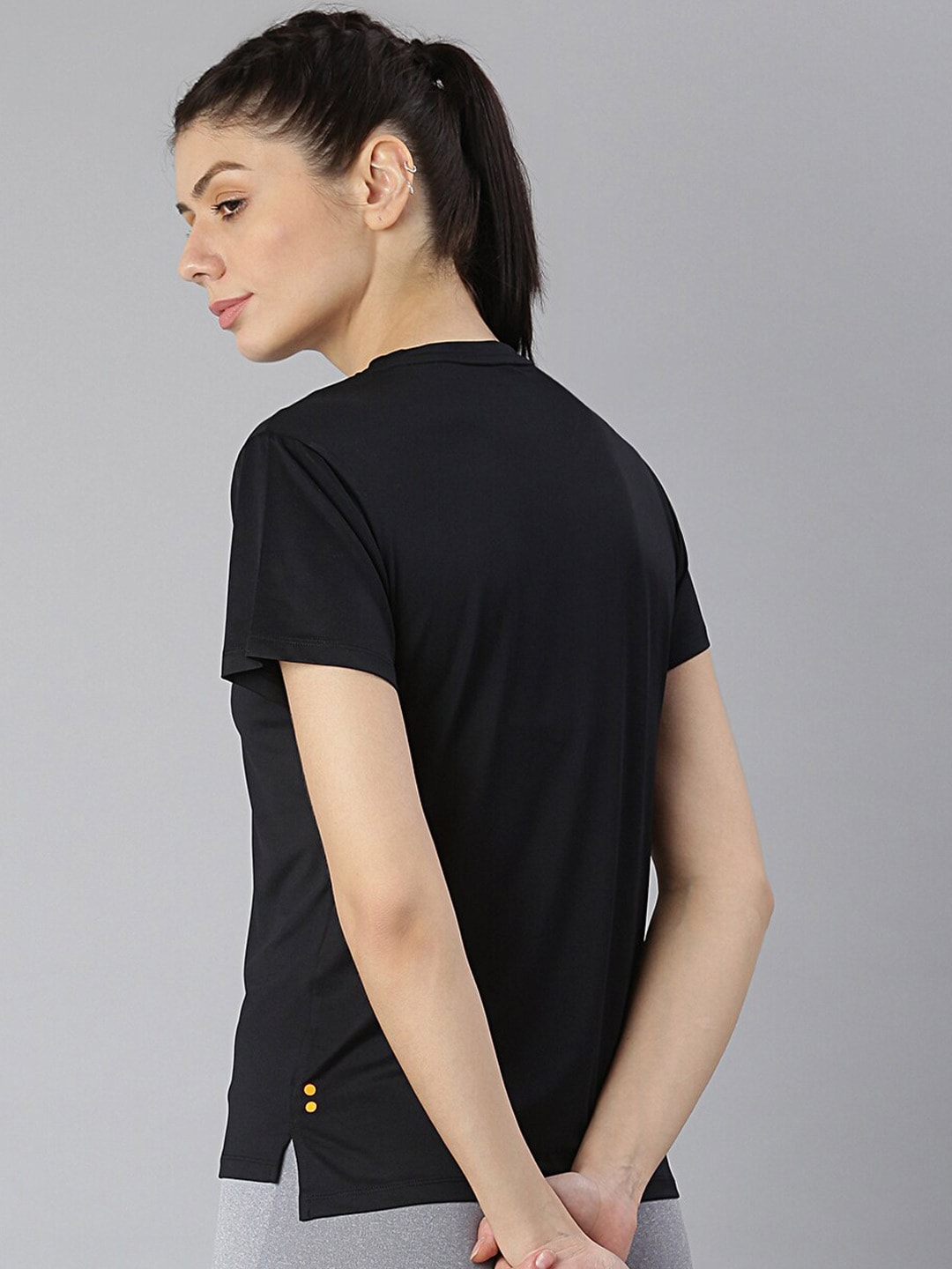 MKH Women Round Neck High Low Dri-FIT T-shirt - Swadesiicart