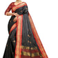 DEIANA'S Beautiful Designer Golden zari Soft Lichi Silk Saree - Black - Swadesiicart