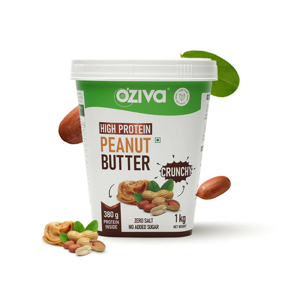 OZiva Natural Peanut Butter-Crunchy - Swadesiicart