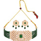 Saraf RS Jewellery Gold-Polished White & Green American Diamond Studded Choker Jewellery Set | Swadesiicart