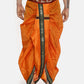 Sethukrishna Men Orange Solid Readymade Dhoti Pants With Angavastram | Swadesiicart
