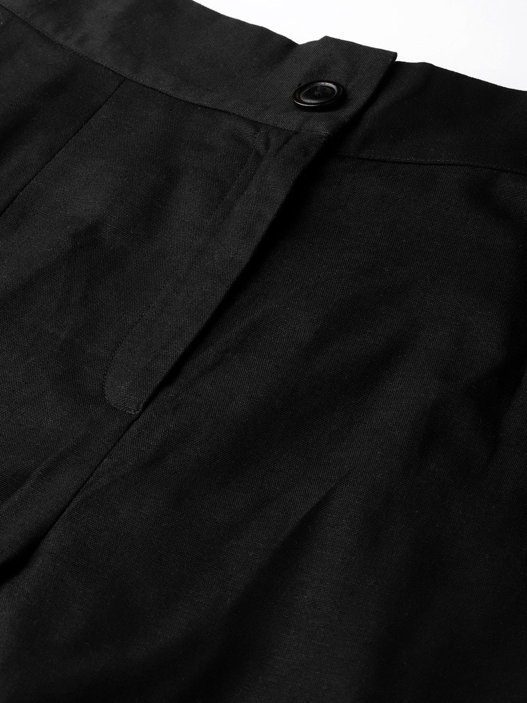 Juniper Women Black Cotton Flex Solid Wide Leg Palazzo | Swadesiicart