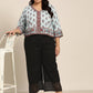 Juniper Women Black Cotton Flex Solid Wide Leg Palazzo | Swadesiicart