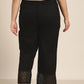 Juniper Women Black Cotton Flex Solid Wide Leg Palazzo | Swadesiicart