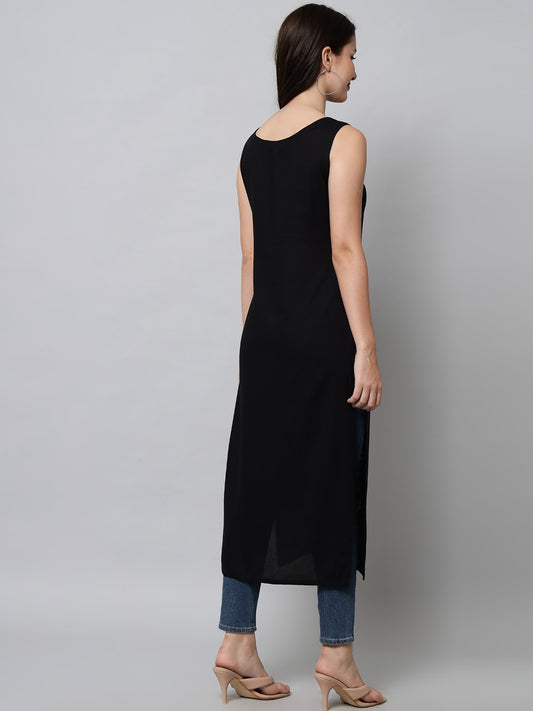 Kalini Women Black Kurta - Swadesiicart