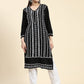 HOUSE OF KARI Ethnic Motifs Embroidered Chikankari Straight Kurta | Swadesiicart