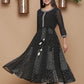 Juniper Womens Black Georgette Bandhani Print Kurta | Swadesiicart