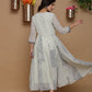 Juniper Womens Ivory Georgette Bandhani Print Kurta - Swadesiicart