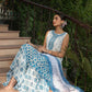 Juniper Womens Blue Embroidered And Printed Kurta Sharara Dupatta Set | Swadesiicart