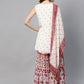 Juniper Womens Maroon Embroidered And Printed Kurta Sharara Dupatta Set | Swadesiicart