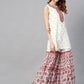 Juniper Womens Maroon Embroidered And Printed Kurta Sharara Dupatta Set | Swadesiicart