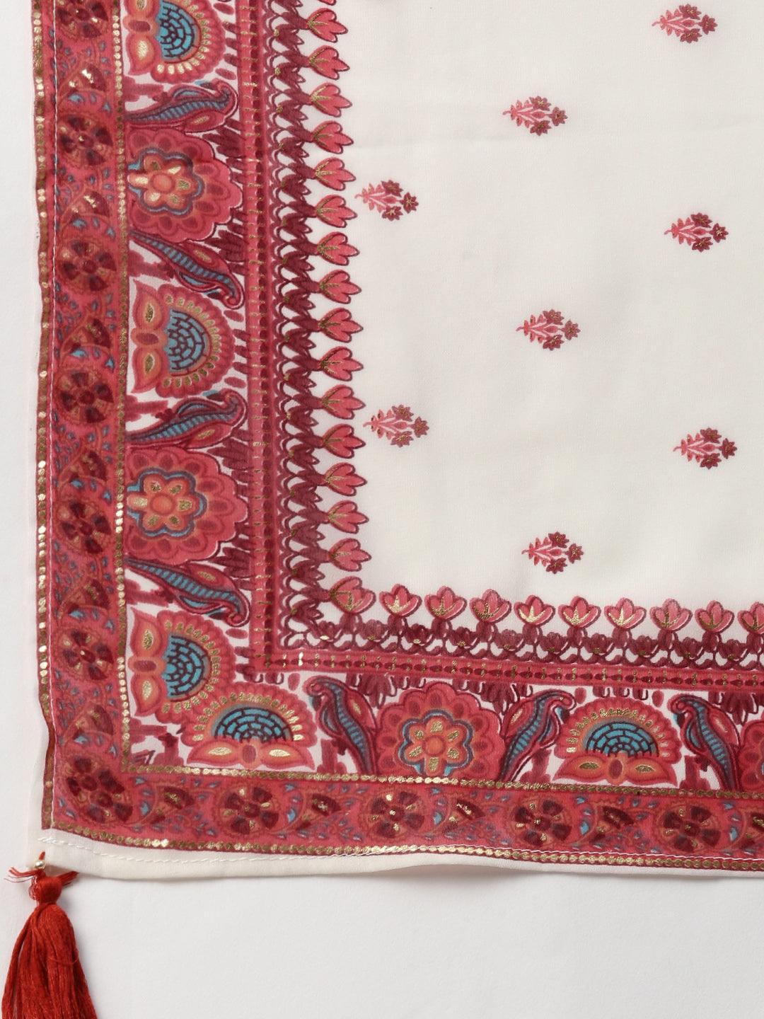 Juniper Womens Maroon Embroidered And Printed Kurta Sharara Dupatta Set | Swadesiicart