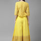 Juniper Women Yellow Cambric Printed Peplum Clothing Set | Swadesiicart