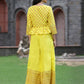 Juniper Women's Yellow Cambric Printed Peplum Clothing Set | Swadesiicart