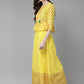 Juniper Women Yellow Cambric Printed Peplum Clothing Set | Swadesiicart