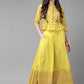 Juniper Women Yellow Cambric Printed Peplum Clothing Set | Swadesiicart