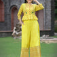 Juniper Women's Yellow Cambric Printed Peplum Clothing Set | Swadesiicart