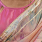 Tikhi Imli Peach Tie and Dye Gotta Patti Organza Saree | Swadesiicart