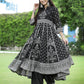 Juniper Womens Black Georgette Foil Printed Circular Kurta Dress With Solid Palazzo Set | Swadesiicart