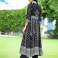 Juniper Women's Black Georgette Printed Anarkali Kurta Sets | Swadesiicart