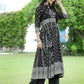 Juniper Women's Black Georgette Printed Anarkali Kurta Sets | Swadesiicart