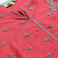 ADA Women Pink & Blue Chikankari Hand Embroidered Sustainable Handloom Kurta with Trousers | Swadesiicart