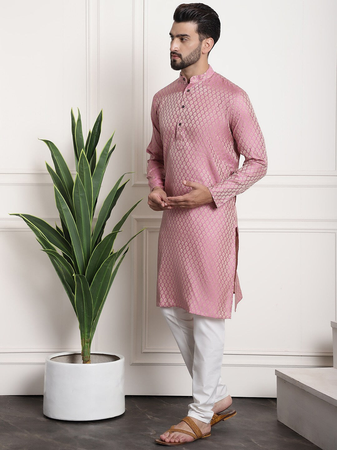Sojanya Ethnic Motifs Woven Design Kurta With Churidar | Swadesiicart