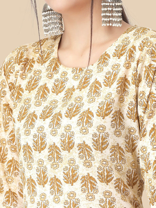 Kalini Floral Printed Regular Kurta with Trousers - Swadesiicart
