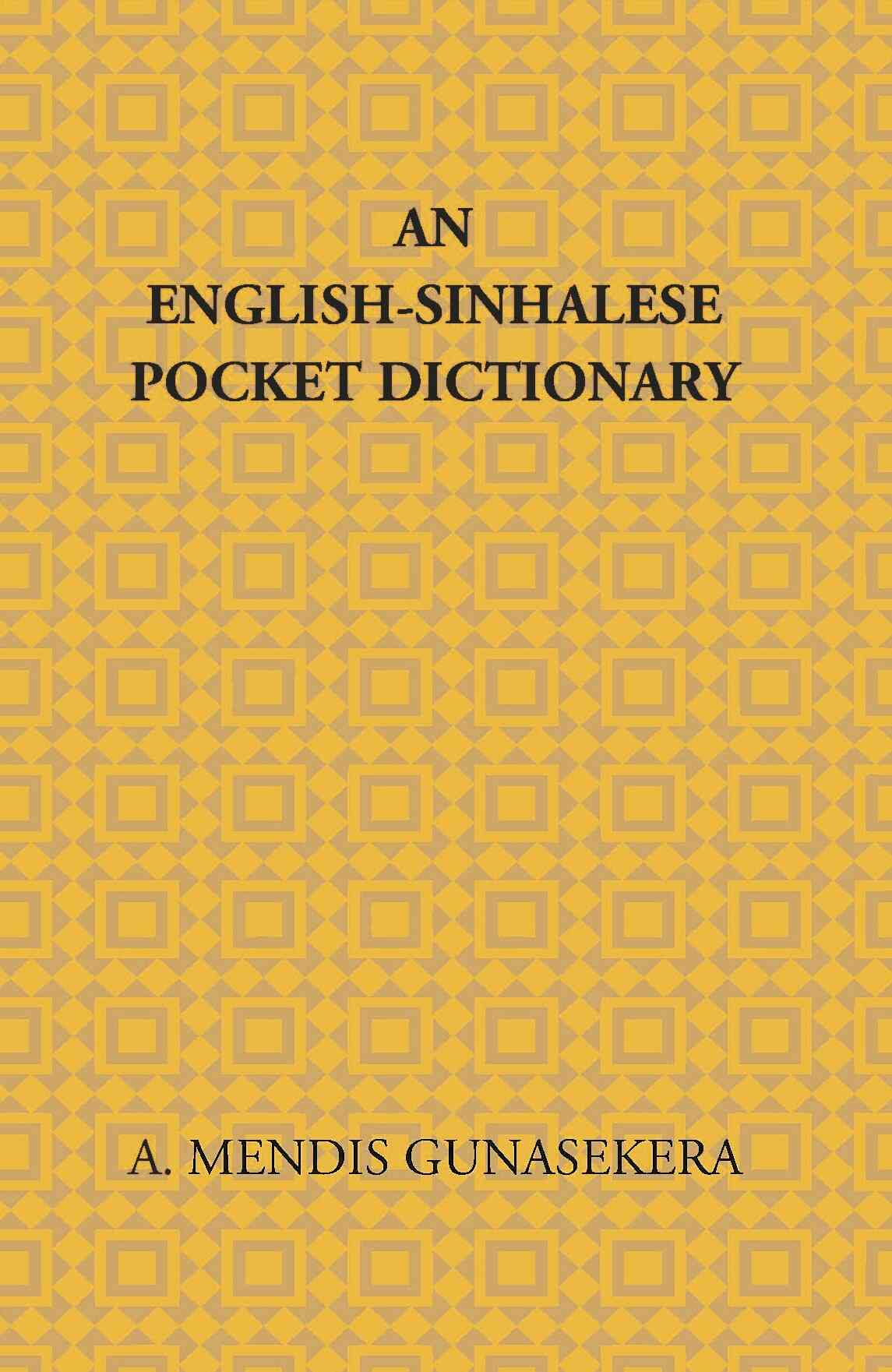 An English-Sinhalese Pocket Dictionary - Gyan Books - Swadesiicart