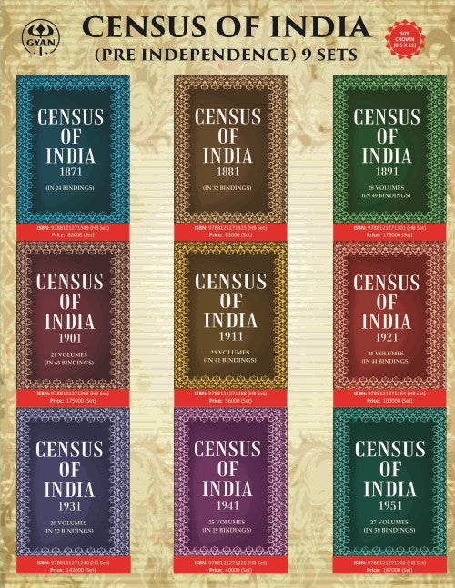 Census of India 1871-1951 In 384 Bindings - Gyan Books - Swadesiicart