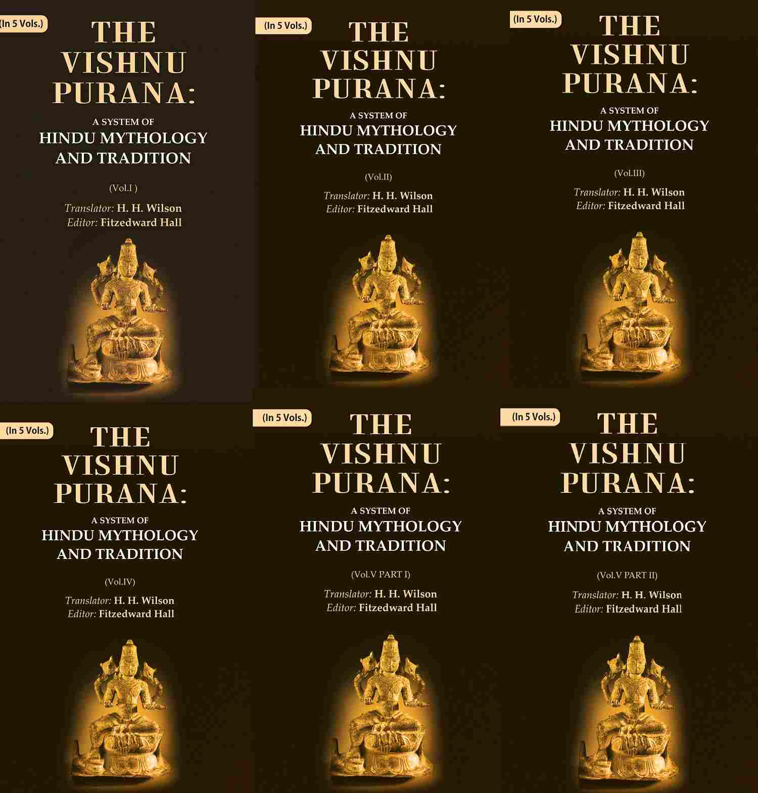 The Vishnu Purana: A System of Hindu Mythology and Tradition 5 Vols. Set - Gyan Books - Swadesiicart