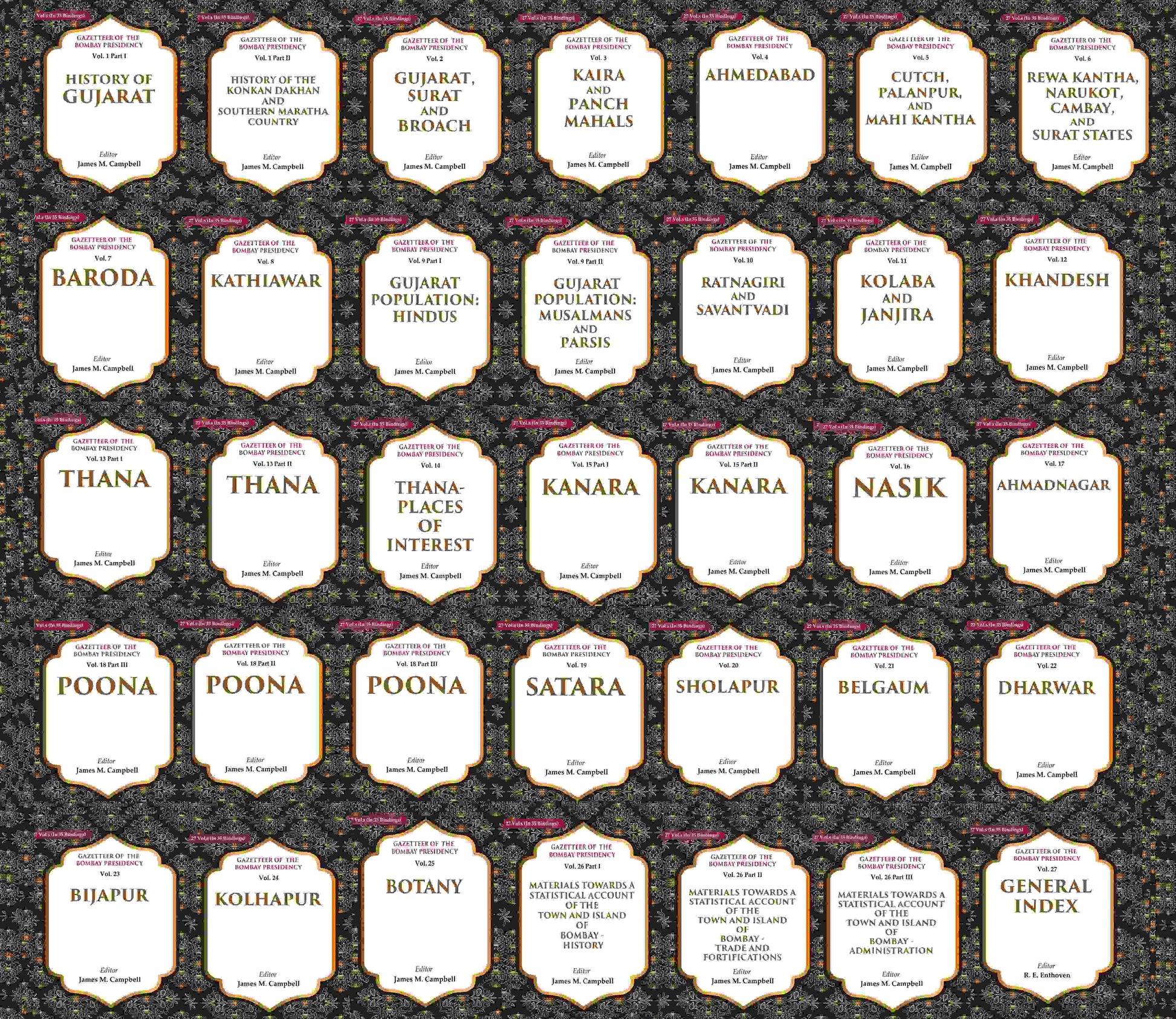 Gazetteer Of The Bombay Presidency 27 Vols. Set in 35 Binding - Gyan Books - Swadesiicart