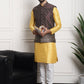 Sojanya Ethnic Motifs Printed Regular Kurta & Pyjamas With Nehru Jacket | Swadesiicart