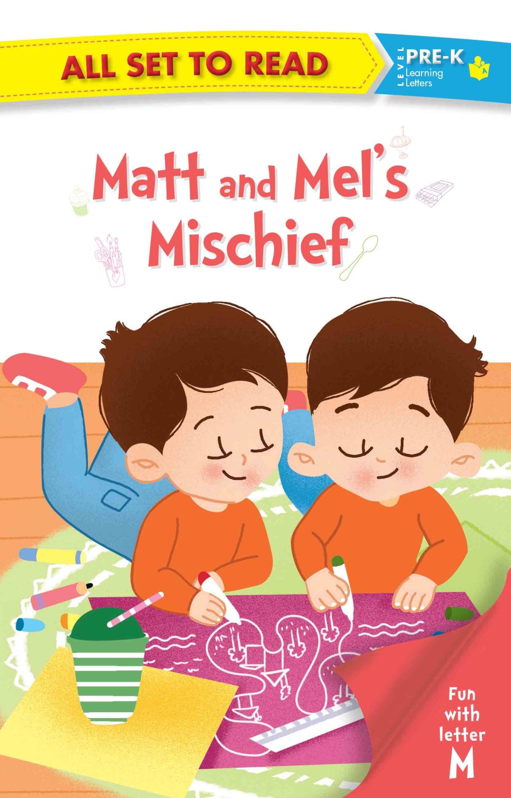 All set to Read fun with Letter M Matt and Mels Mischief - Om Books - Swadesiicart