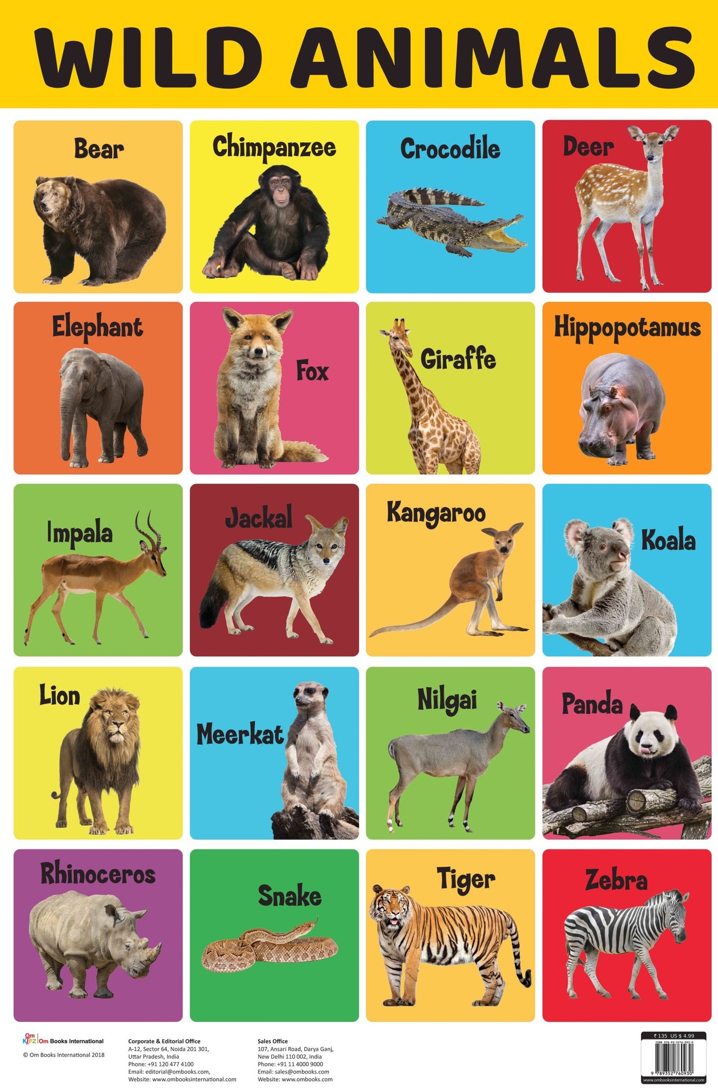 Wild Animals : Charts - Om Books - Swadesiicart