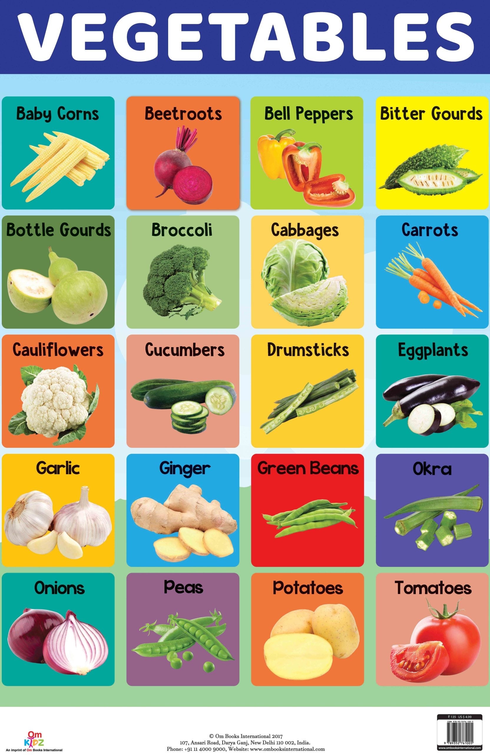Vegetables : Charts - Om Books - Swadesiicart