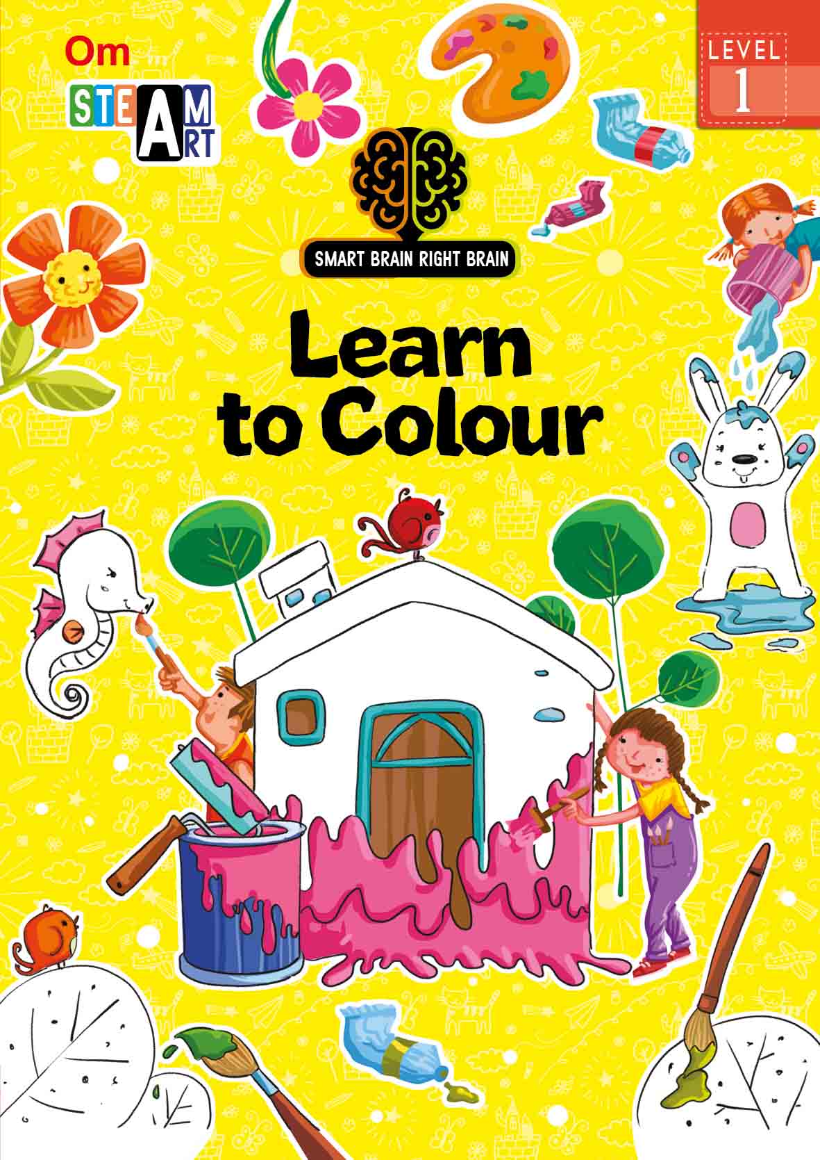 Smart Brain Right Brain Art Level 1 : Learn to Colour - Om Books - Swadesiicart