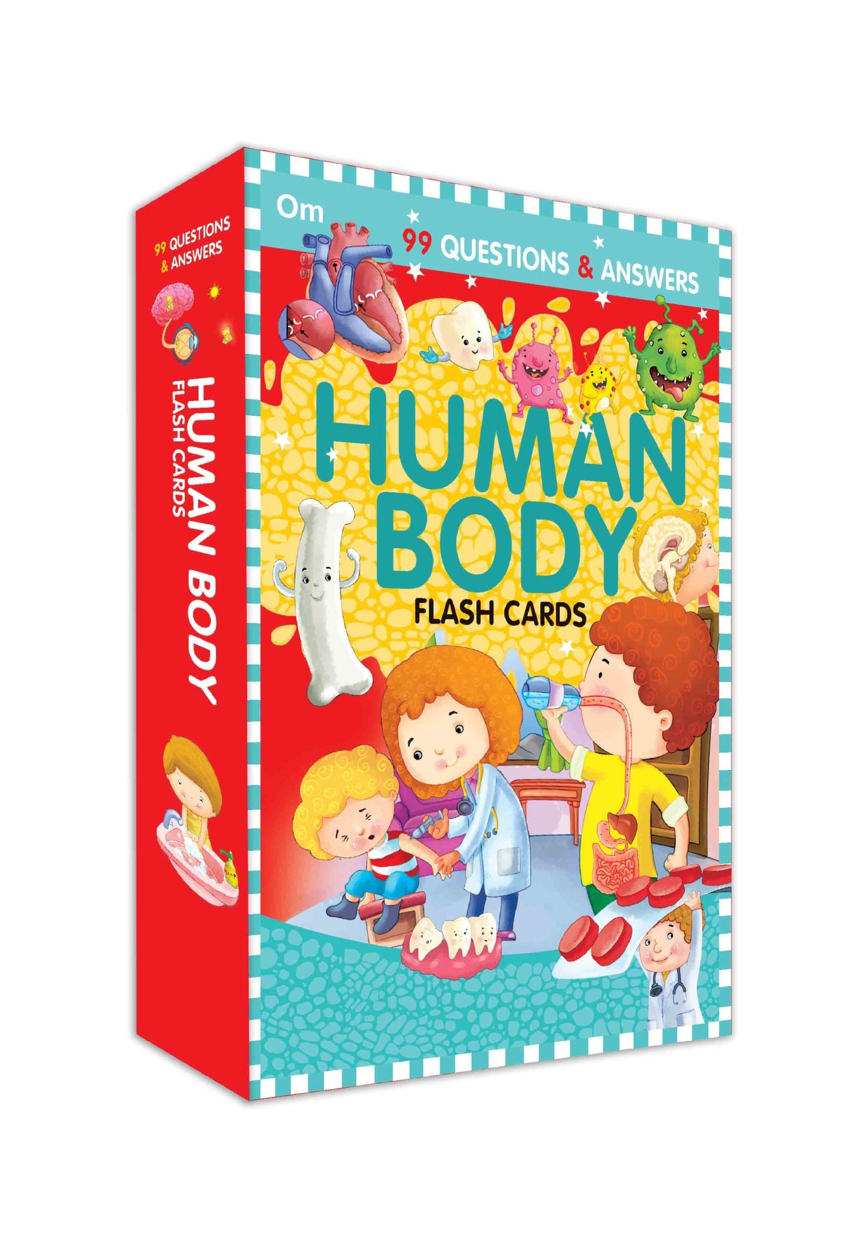 99 Question & Answers Human Body Flash Cards - Om Books