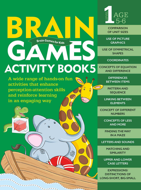 Brain Games for Kids : Brain Games Activity Book Level 1 : Book-5 - Om Books - Swadesiicart