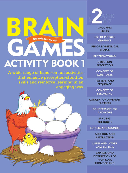 Brain Games for Kids : Brain Games Activity Book Level 2 : Book-1 - Om Books - Swadesiicart
