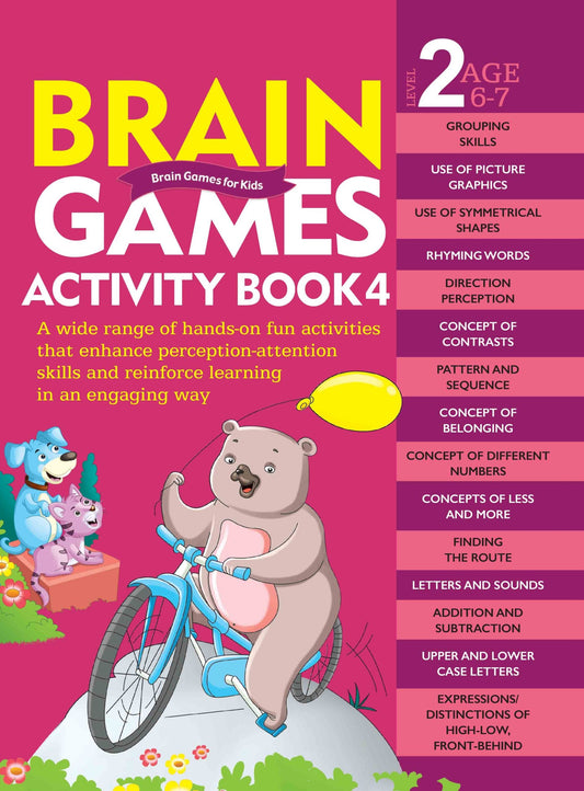 Brain Games for Kids : Brain Games Activity Book Level 2 : Book-4 - Om Books - Swadesiicart