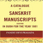 A Catalogue Of Sanskrit Manuscripts Existing In Oudh For The Year 1881 - Gyan Books - Swadesiicart